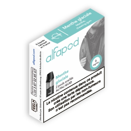 Cartouche Alfapod Menthe Glaciale 2 Pods 1.9 ml - Alfaliquid pas cher Cartouche Alfapod Menthe Glaciale 2 Pods 1.9 ml - Alfaliquid pas cher