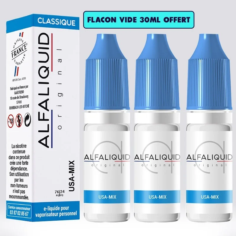 USA-MIX 30 ml - Alfaliquid pas cher USA-MIX 30 ml - Alfaliquid pas cher