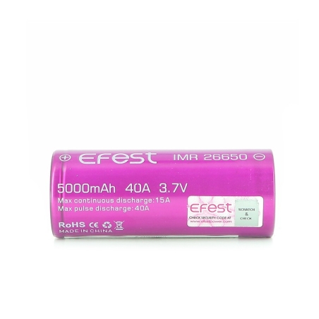 Accu - Efest 26650 - 5000 mAh - 40A pas cher Accu - Efest 26650 - 5000 mAh - 40A pas cher