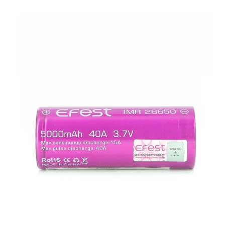 Accu - Efest 26650 - 5000 mAh - 40A pas cher