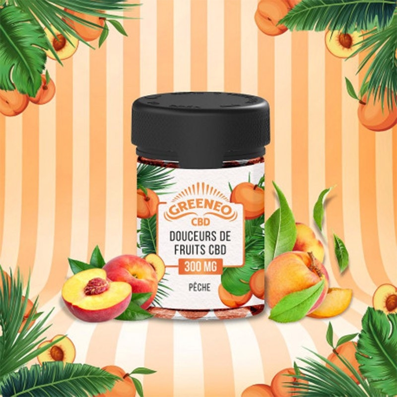 Bonbons Pêche CBD - Douceurs de Fruits Greeneo pas cher Bonbons Pêche CBD - Douceurs de Fruits Greeneo pas cher