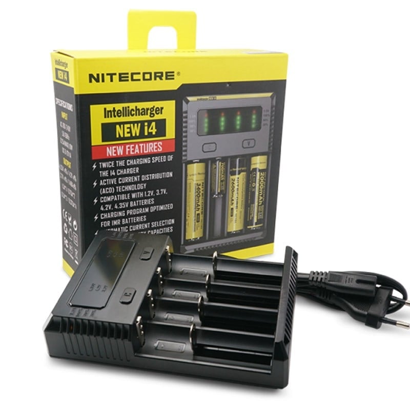 Chargeur Nitecore I4, chargeur 4 accus Nitecore I4 Intellicharger, chargeur  accu 18650 - Taklope