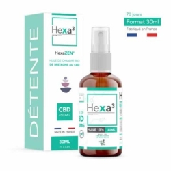 Huile Spray CBD 15% Chanvre Bio 30ml - HexaZen Huiles CBD pas cher