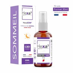Huile CBD Sommeil 10% Fraise 30ml - HexaSOM® Huiles CBD pas cher