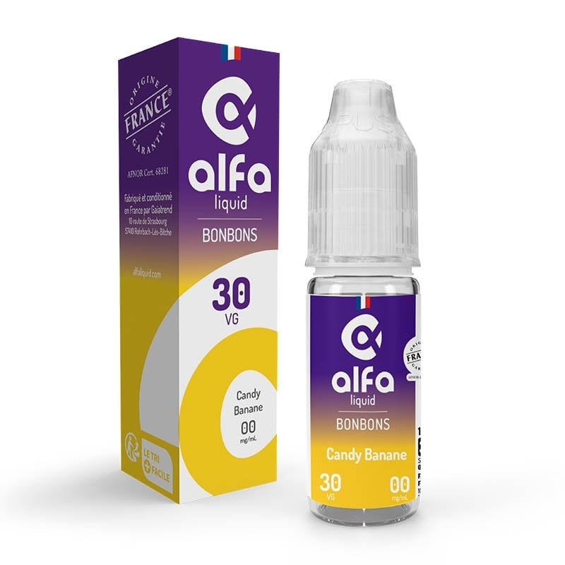 e-liquide Candy Banane 70/30 10 ml - Alfaliquid pas cher