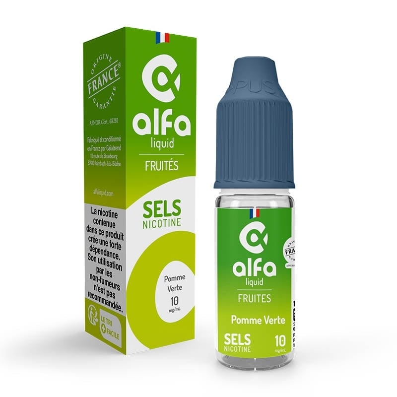 e-liquid Green Apple nicotine salt 10 ml Fruity - Alfaliquid cheap
