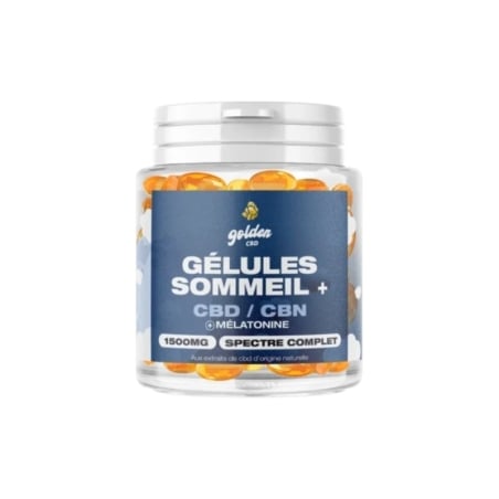 Gélules Sommeil 50mg CBD + CBN + Mélatonine - Golden CBD pas cher