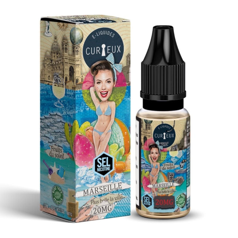 e-liquide Marseille, Plus Belle la Ville 10 ml Sel de Nicotine Hexagone - Curieux pas cher