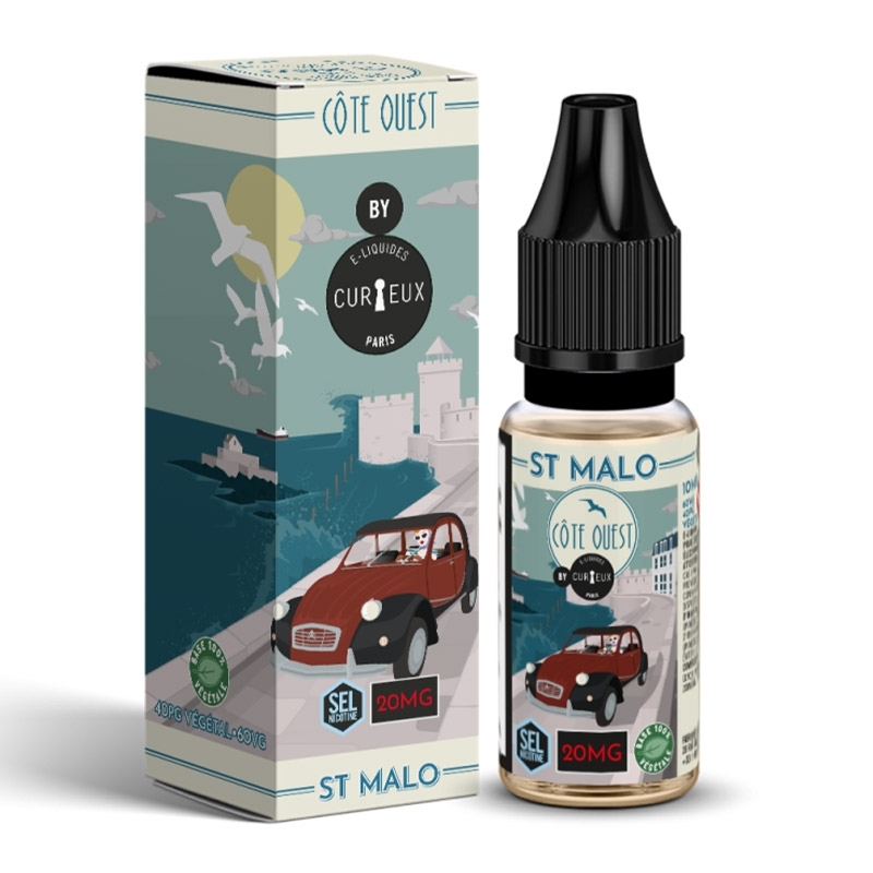 Saint Malo nicotine salt 10 ml Côte Ouest e-liquid - Curieux cheap