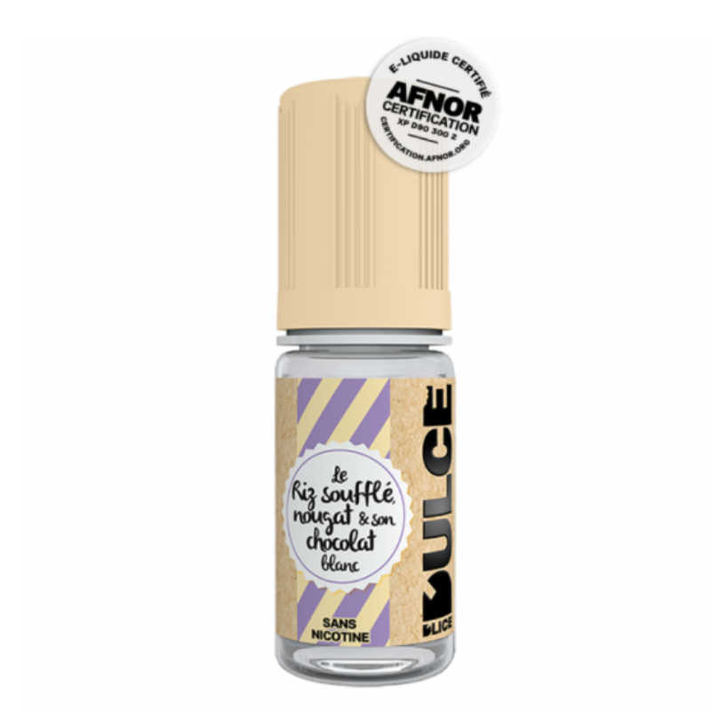 e-liquide DLUO Riz Soufflé Nougat Chocolat Blanc 10 ml - D'lice pas cher