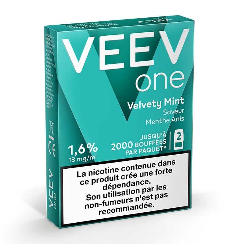 Cartouches Velvety Mint (x2) Veev One pas cher | Le Vapoteur Discount