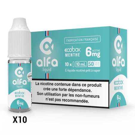 e-liquide Menthe 10 ml Ecobox - Alfaliquid pas cher