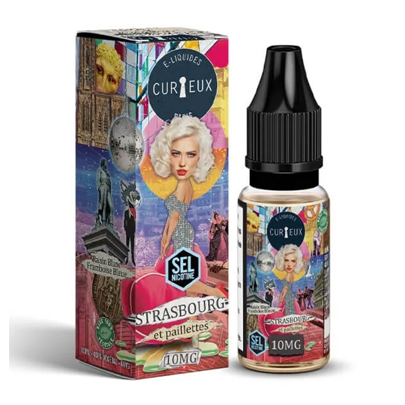 e-liquid Strasbourg et Paillettes nicotine salt 10 ml Hexagone - Curieux cheap