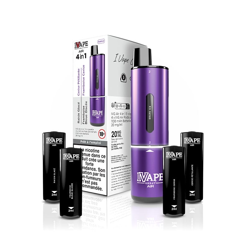 e-liquide Kit Air Pod 4 en 1 Purple Edition - I Vape Great pas cher