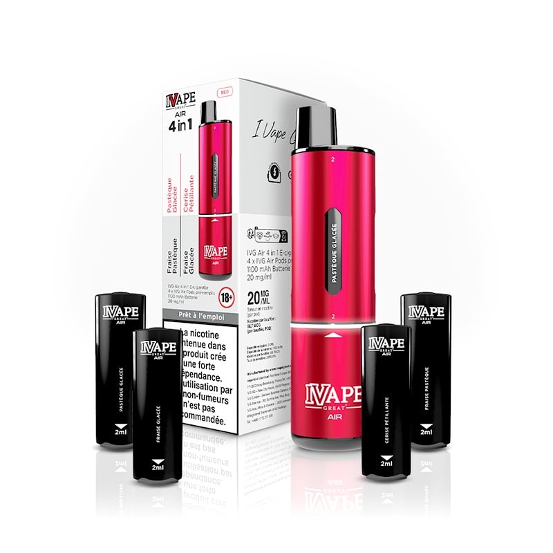 e-liquide Kit Air Pod 4 en 1 Red Edition - I Vape Great pas cher