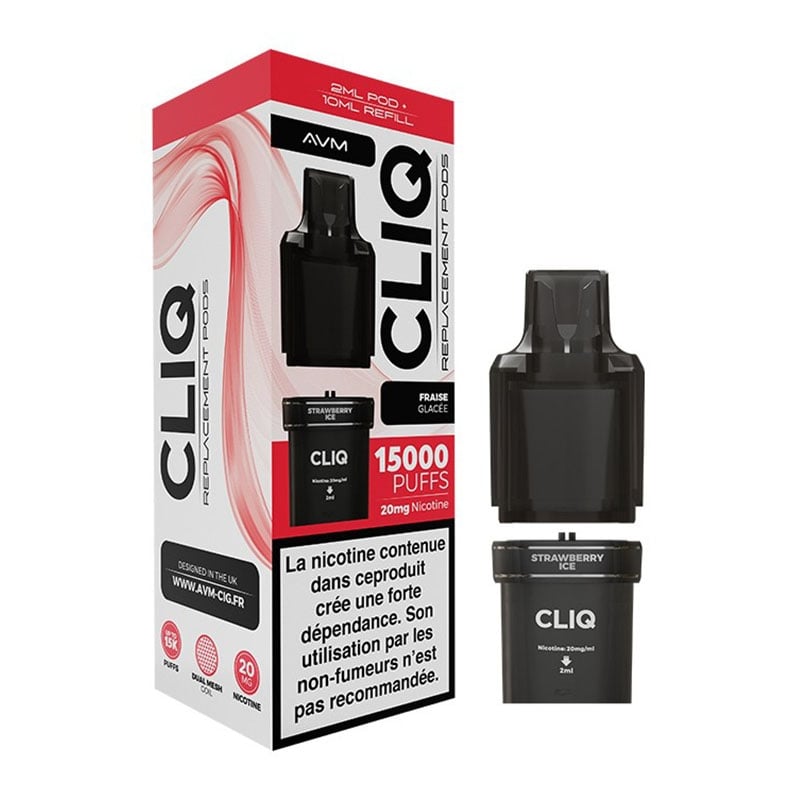 Cartouches Strawberry Ice Pod Cliq - AVM pas cher