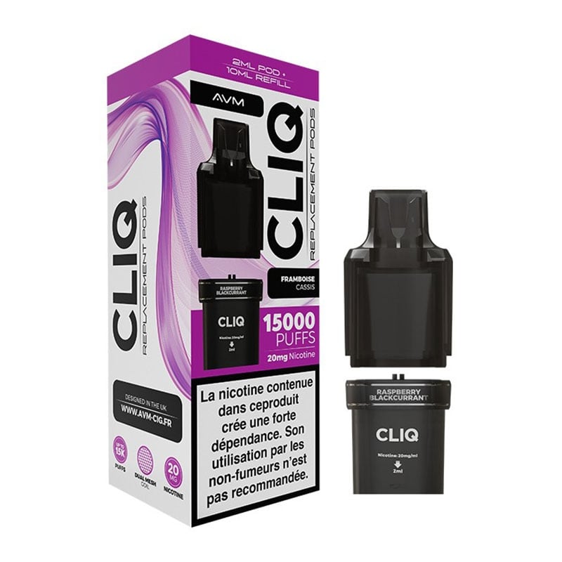 Cartouches Raspberry Blackcurrant Pod Cliq - AVM pas cher