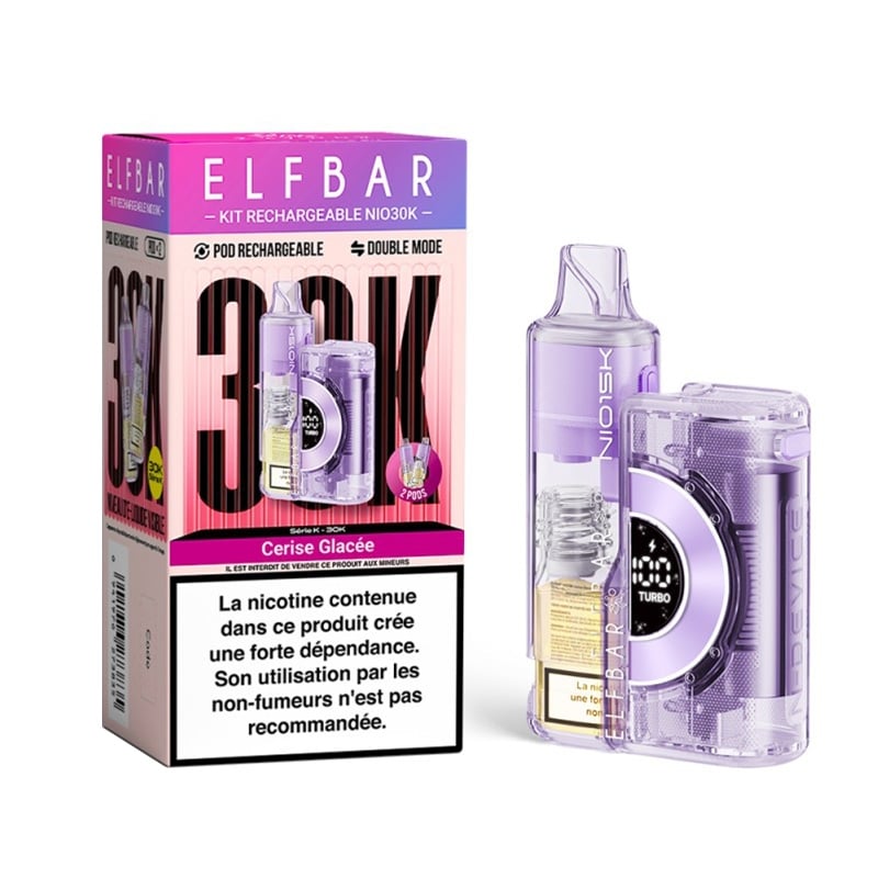 Cigarettes Electroniques Puff NIO 30K Cerise Glacée - ElfBar pas cher