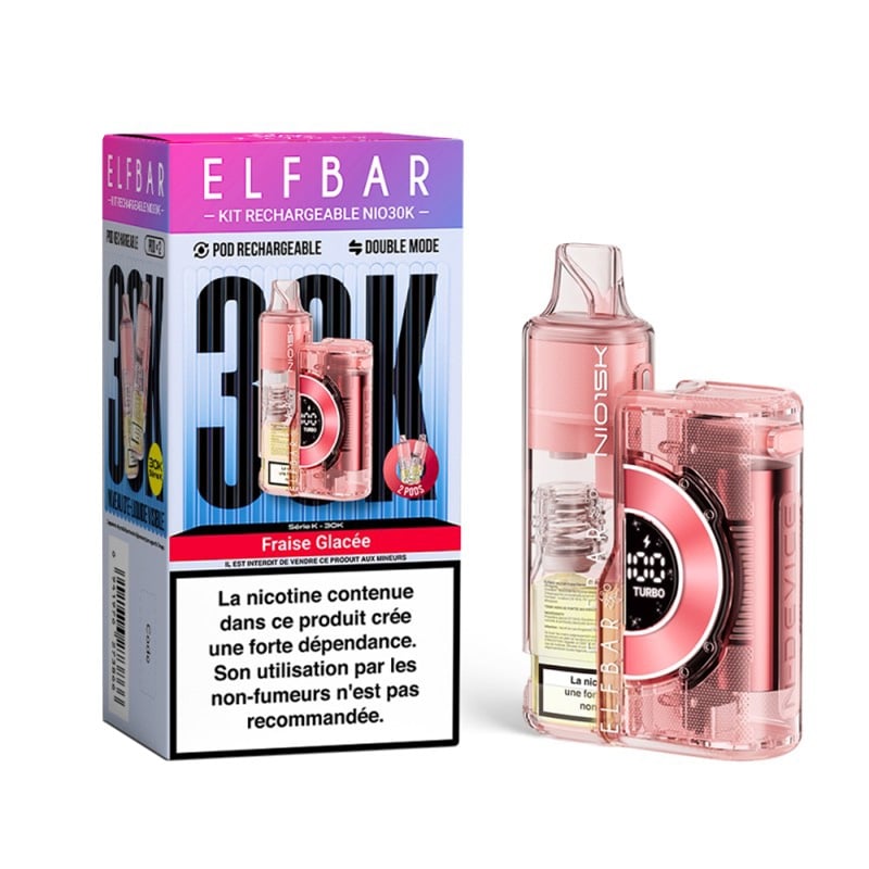 Cigarettes Electroniques Puff NIO 30K Fraise Glacée - ElfBar pas cher