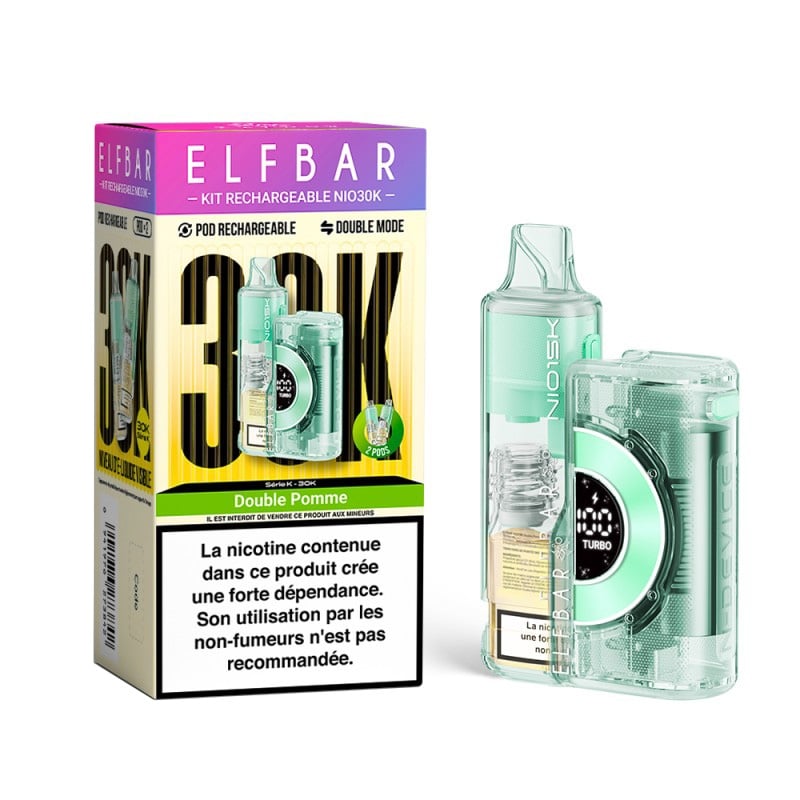 Cigarettes Electroniques Puff NIO 30K Double Pomme - ElfBar pas cher