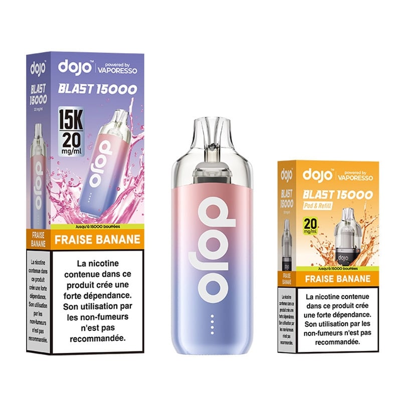 Cigarettes Electroniques Puff Dojo Blast 30K Fraise Banane - Vaporesso pas cher