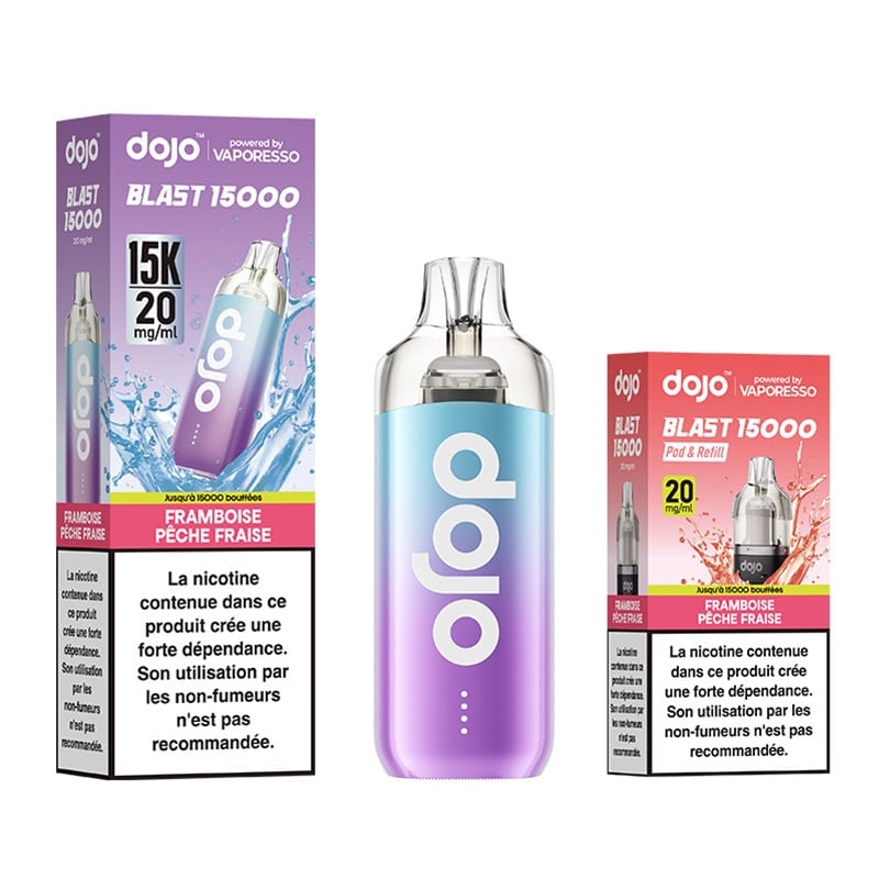 Cigarettes Electroniques Puff Dojo Blast 30K Framboise Fraise Pêche - Vaporesso pas cher
