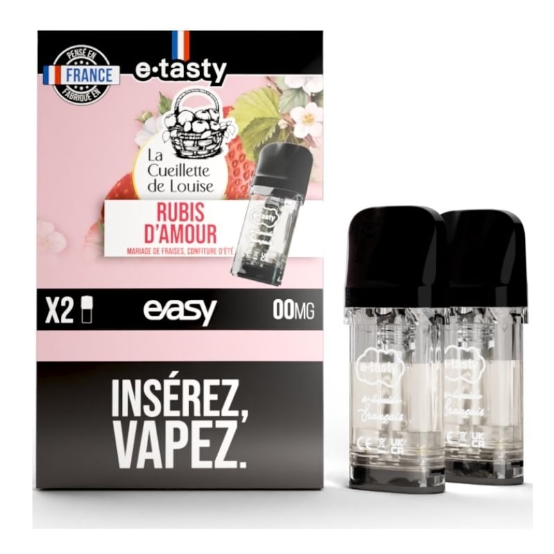 Cartouches Pod Easy saveur Rubis d'Amour - E.Tasty pas cher