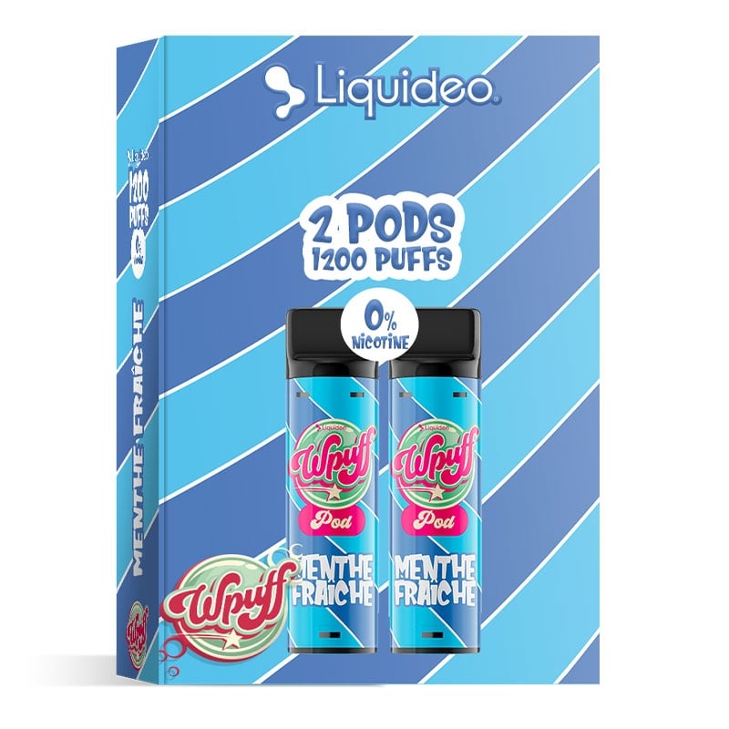 Wpuff 1800 2 Pods saveur Menthe Fraîche - Liquideo pas cher
