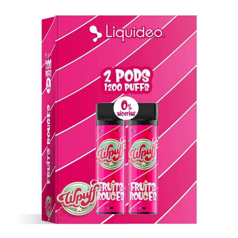 Wpuff 1800 2 Pods saveur Fruits Rouges - Liquideo pas cher