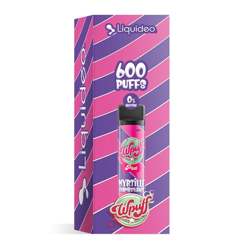 Wpuff 1800 1 Pod saveur Myrtille Framboyante - Liquideo pas cher