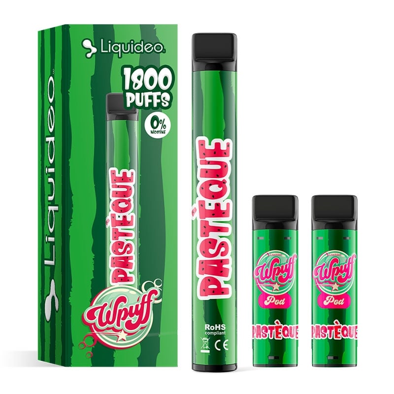 Wpuff 1800 1 Batterie + 3 Pods saveur Pastèque - Liquideo pas cher