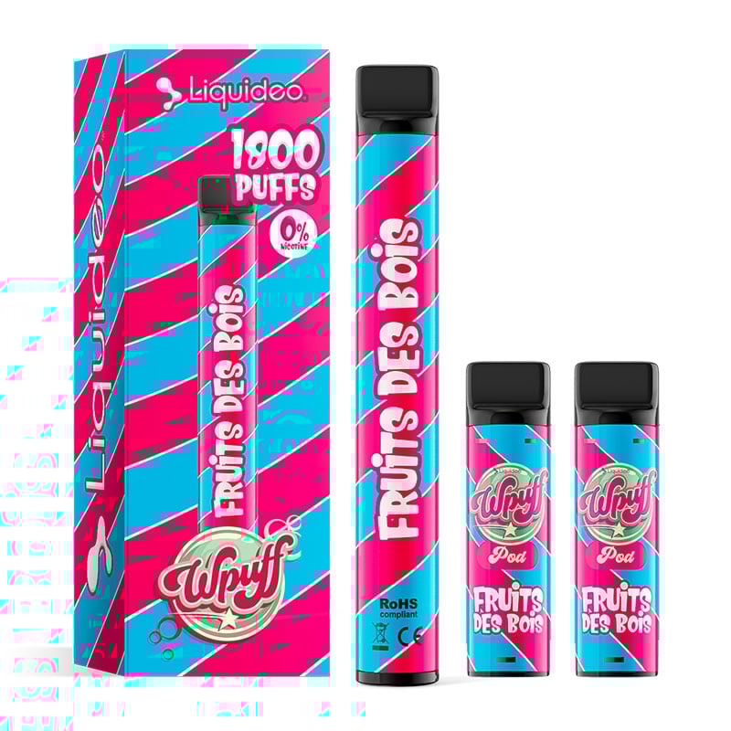 Wpuff 1800 1 Batterie + 3 Pods saveur Fruits des Bois - Liquideo pas cher