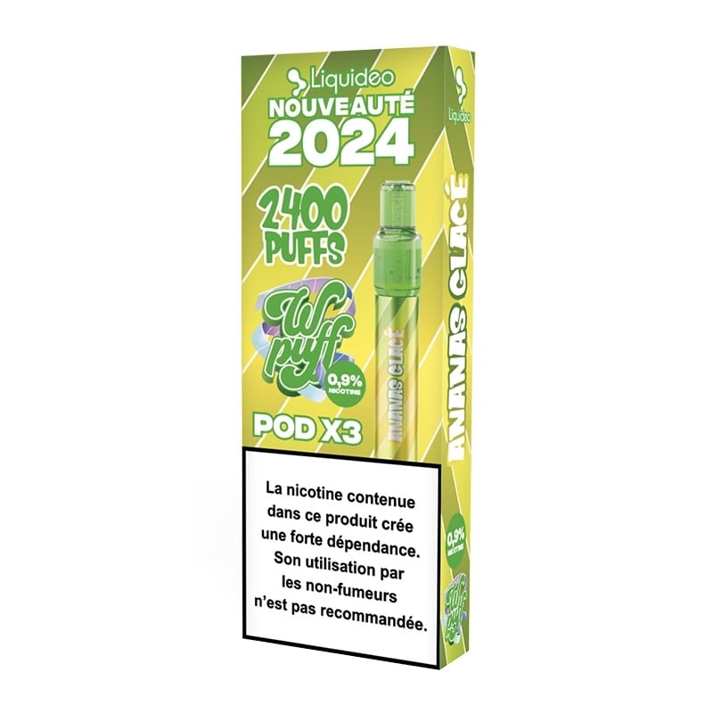 e-liquide Wpuff 2.0 1 Batterie + 3 Pods saveur Ananas Glacé - Liquideo pas cher