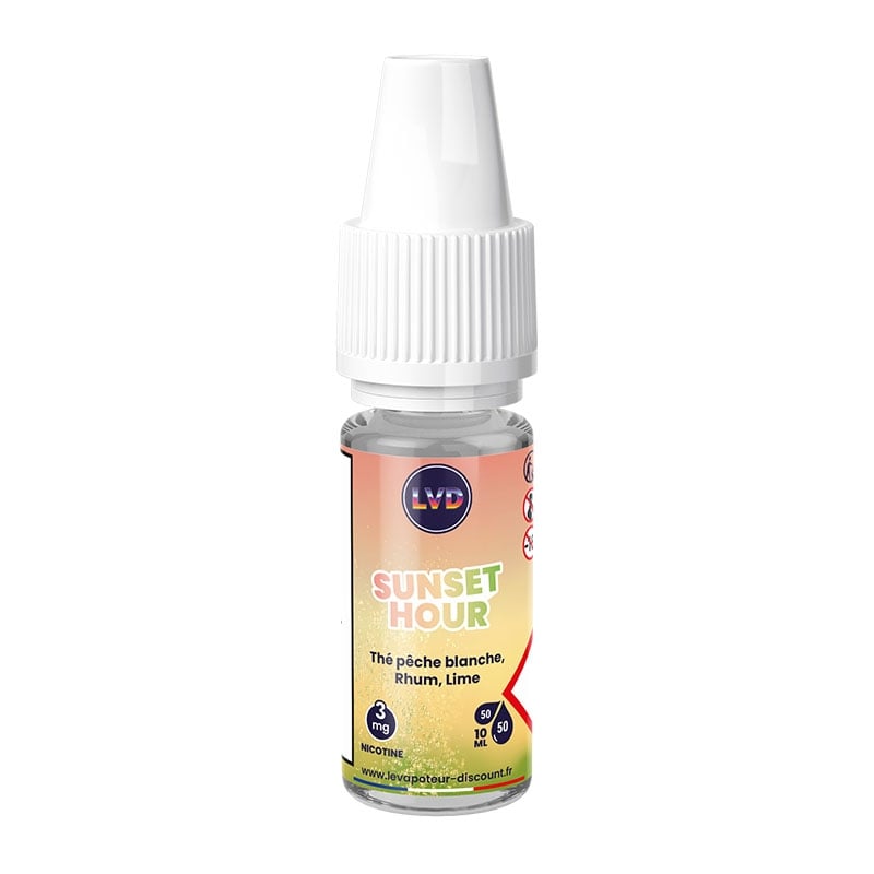 Thé Pêche Blanche Rhum Lime 10 ml Sunset Hour - Le Vapoteur Discount