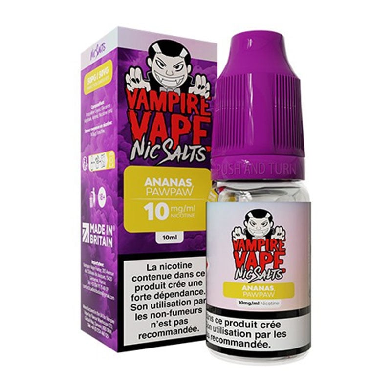 e-liquide Ananas Pawpaw Sels de Nicotine 10 ml - Vampire Vape pas cher