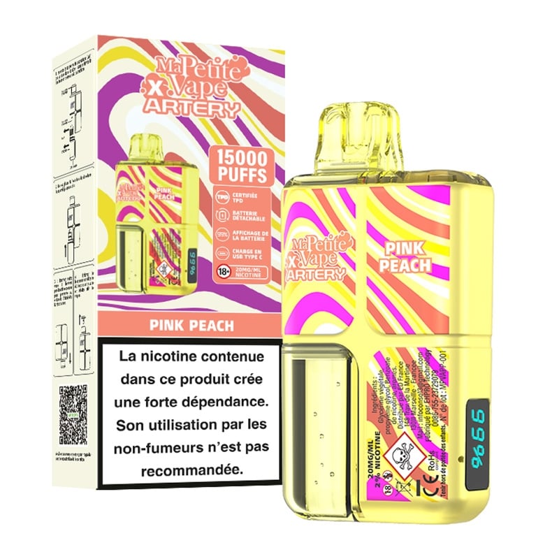 Puff Pink Peach - Ma Petite Vape X Artery pas cher