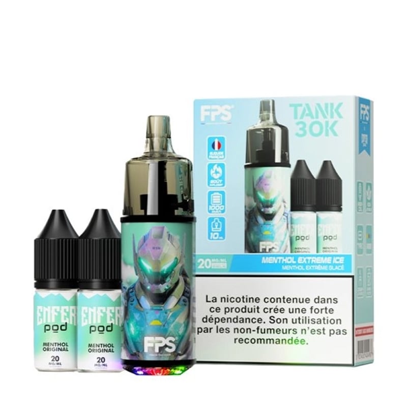 Cigarettes Electroniques Kit Tank 30K ENFER Menthol Extreme Ice - FPS pas cher