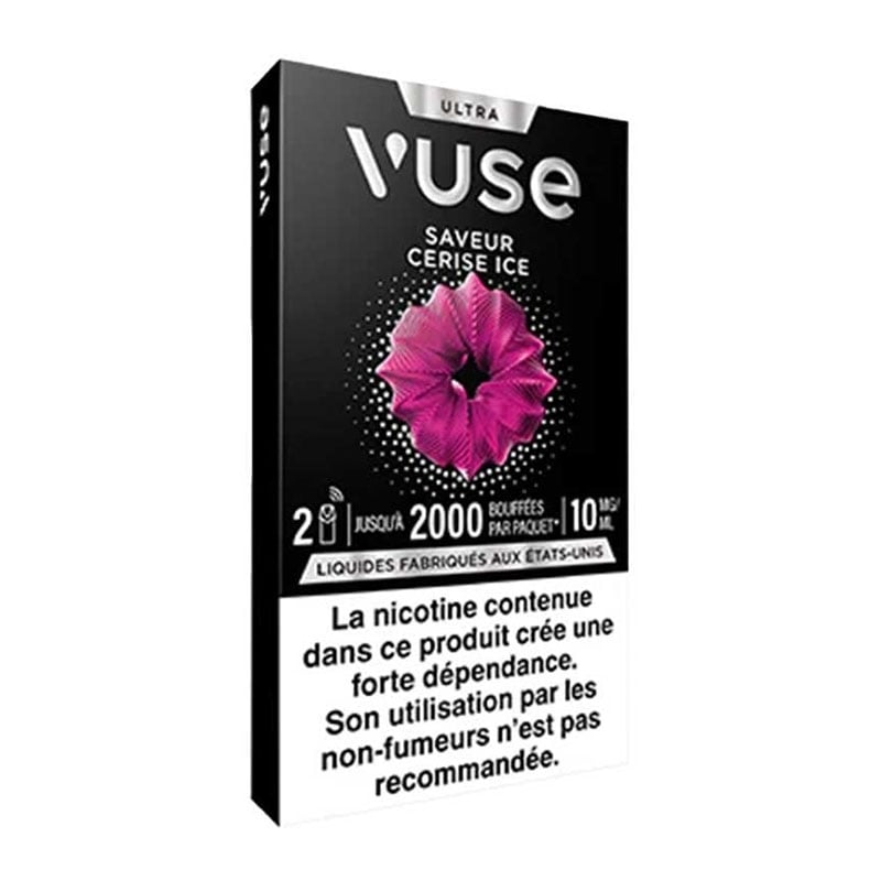 Pack 2 recharges Ultra Vuse Cerise Ice - Vuse pas cher