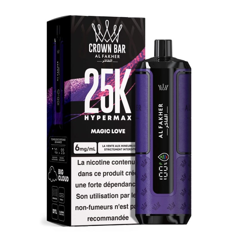 Puff Crown Bar HyperMax 25K Magic Love - Al Fakher pas cher