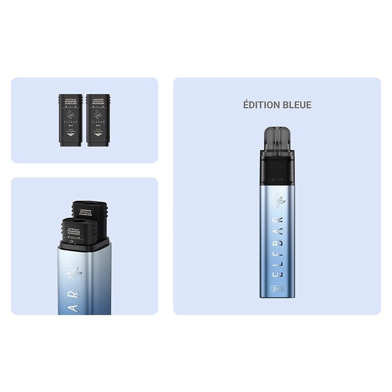 e-liquide Kit ElfBar 2in1 Edition Bleue - ElfBar pas cher