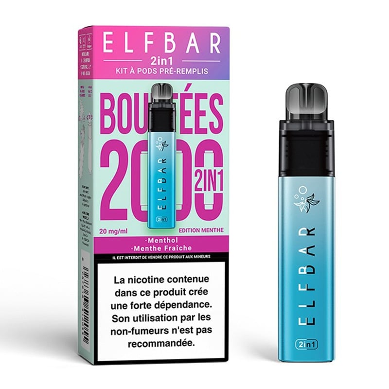 e-liquide Kit ElfBar 2in1 Edition Menthe - ElfBar pas cher