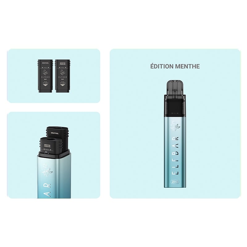e-liquide Kit ElfBar 2in1 Edition Menthe - ElfBar pas cher