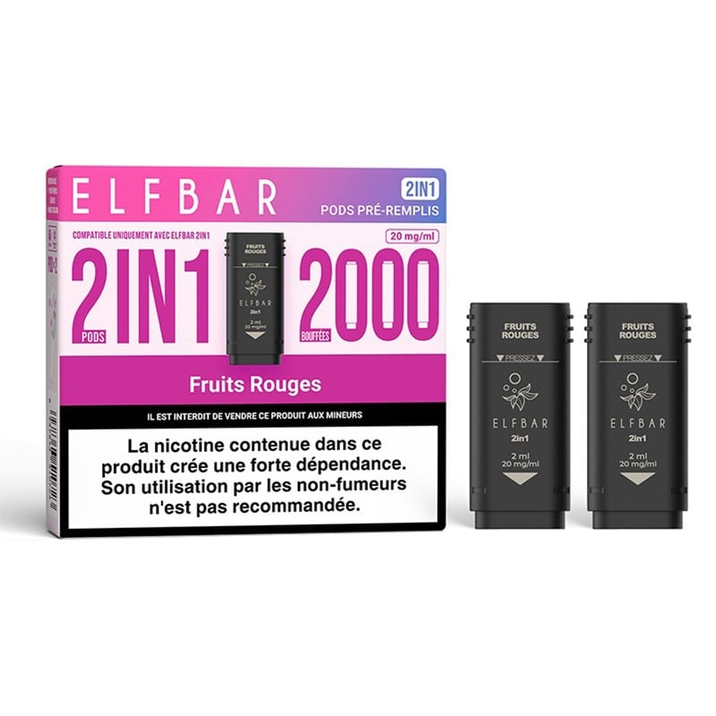 Cartouches ElfBar 2in1 Fruits Rouges - ElfBar pas cher