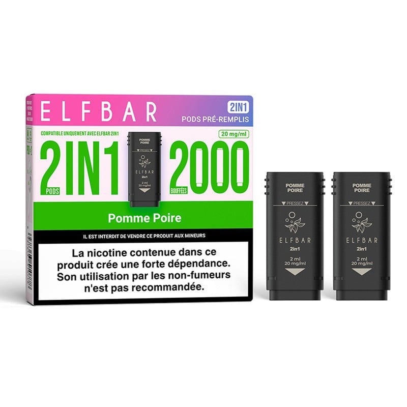 Cartouches ElfBar 2in1 Pomme Poire - ElfBar pas cher