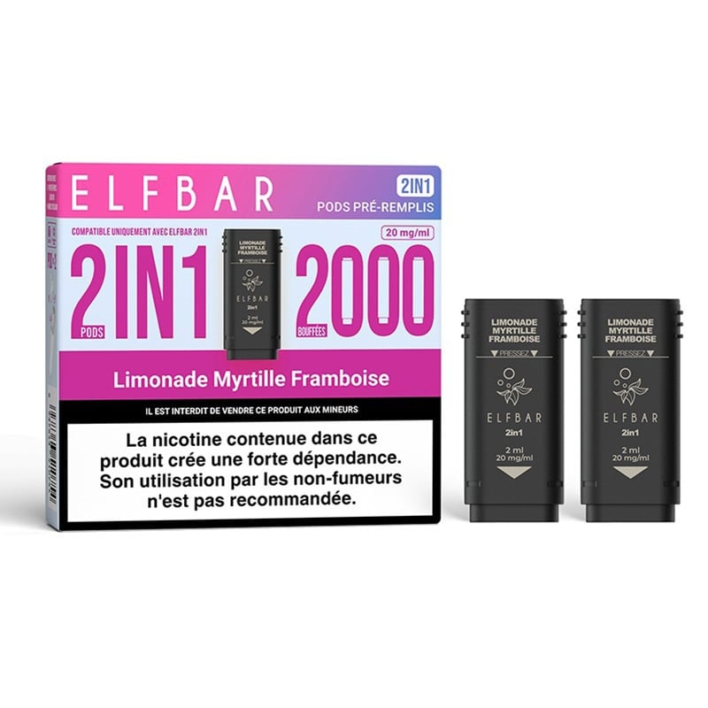 Cartouches ElfBar 2in1 Limonade Myrtille Framboise - ElfBar pas cher