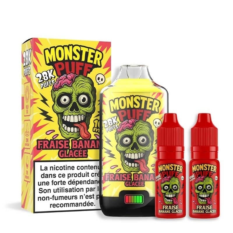Monster Puff 28K Iced Strawberry Banana - Monster Puff