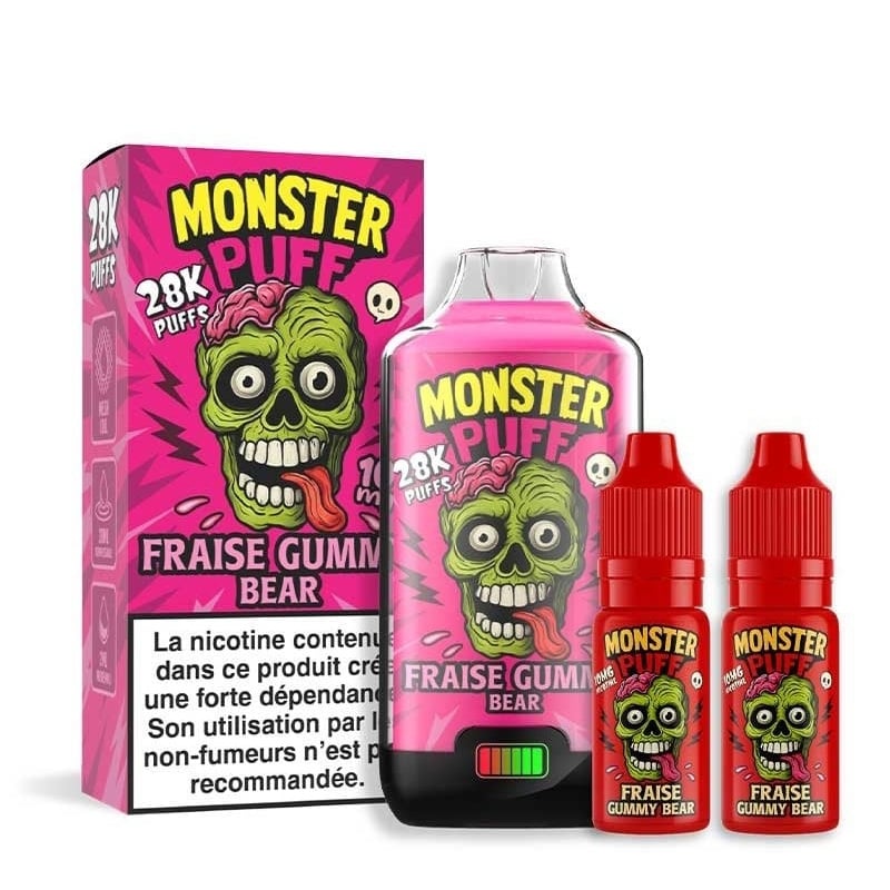 Monster Puff 28K Strawberry Gummy Bear - Monster Puff