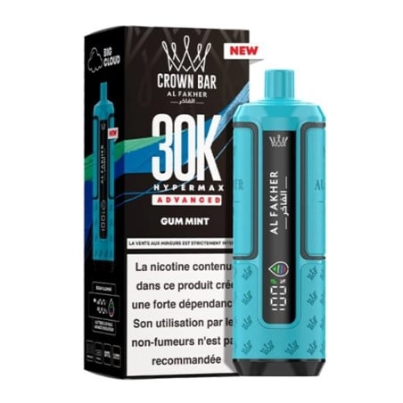 Puff Crown Bar HyperMax Advanced 30K Gum Mint - Al Fakher
