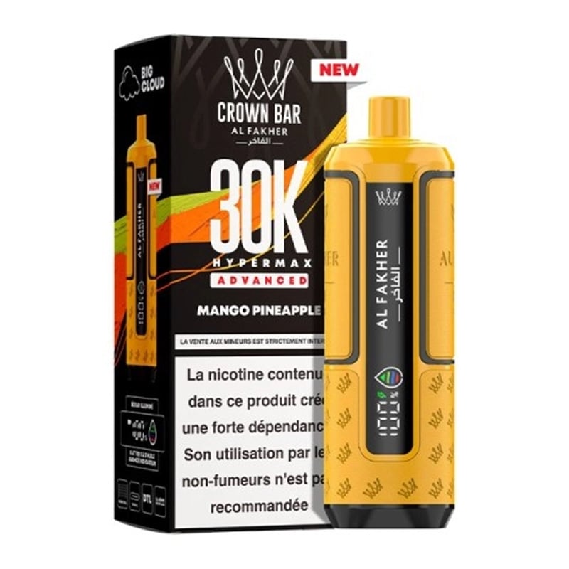 Puff Al Fakher Crown Bar Advanced 30K Mango Pineapple| Le Vapoteur Discount Puff Al Fakher Crown Bar Advanced 30K Mango Pineapple| Le Vapoteur Discount