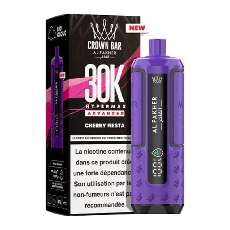 Puff Al Fakher Crown Bar Advanced 30K Cherry Fiesta| Le Vapoteur Discount Puff Al Fakher Crown Bar Advanced 30K Cherry Fiesta| Le Vapoteur Discount